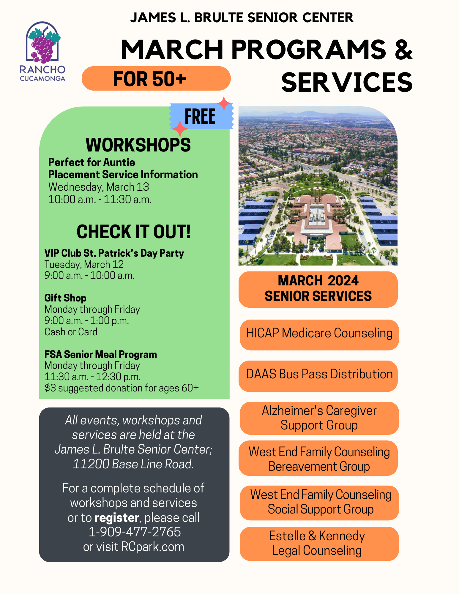 March Programs and Services