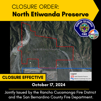 North Etiwanda Preserve Closure