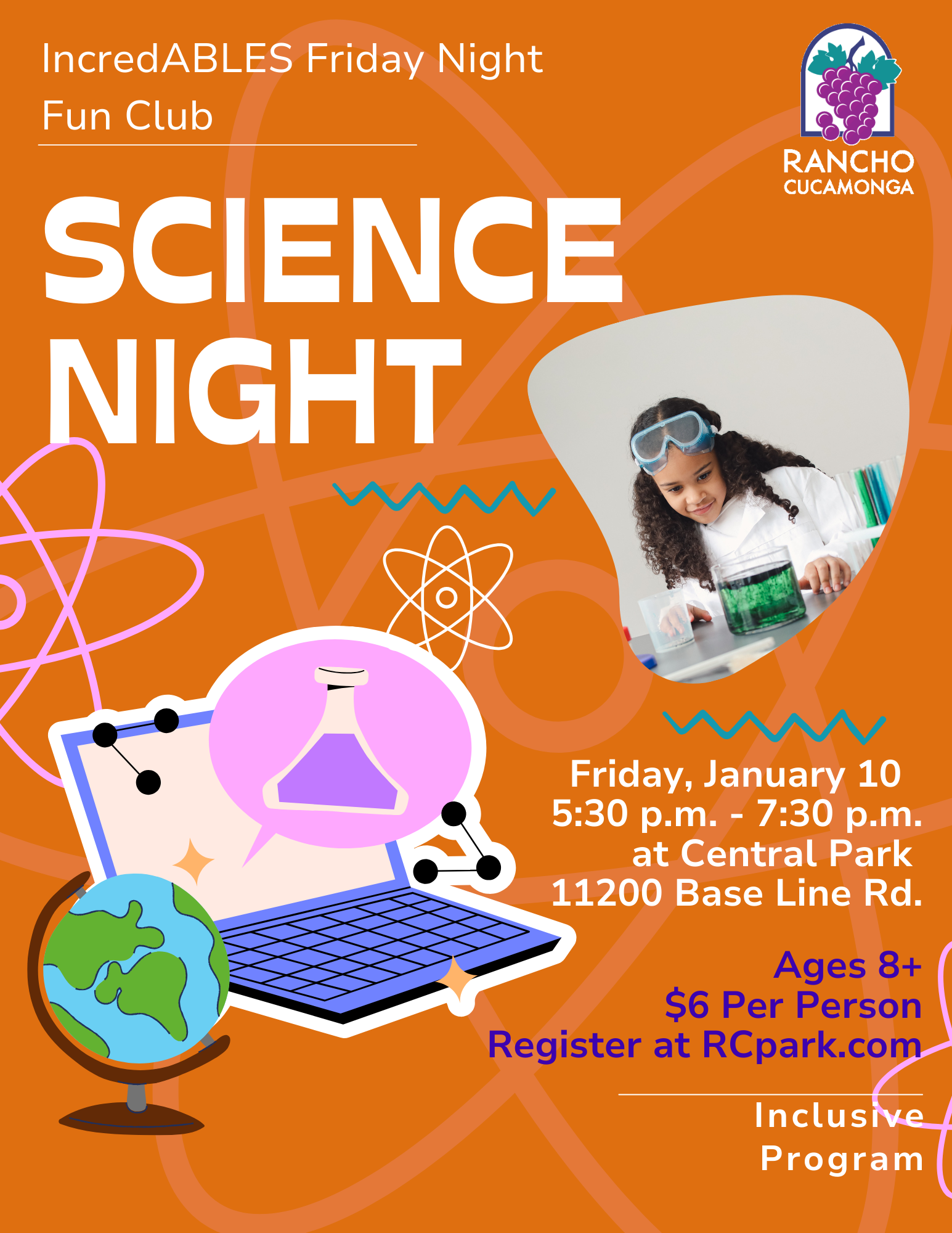 Orange flyer, FNFC, Science Night